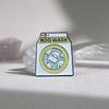 Trendy Box Milk Drink Style Brooch With Adorable Cat Graphic And Alphabetic Motifs
