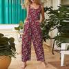Women's Casual Jumpsuit Sleeveless Fashion Floral Print Jumpsuit