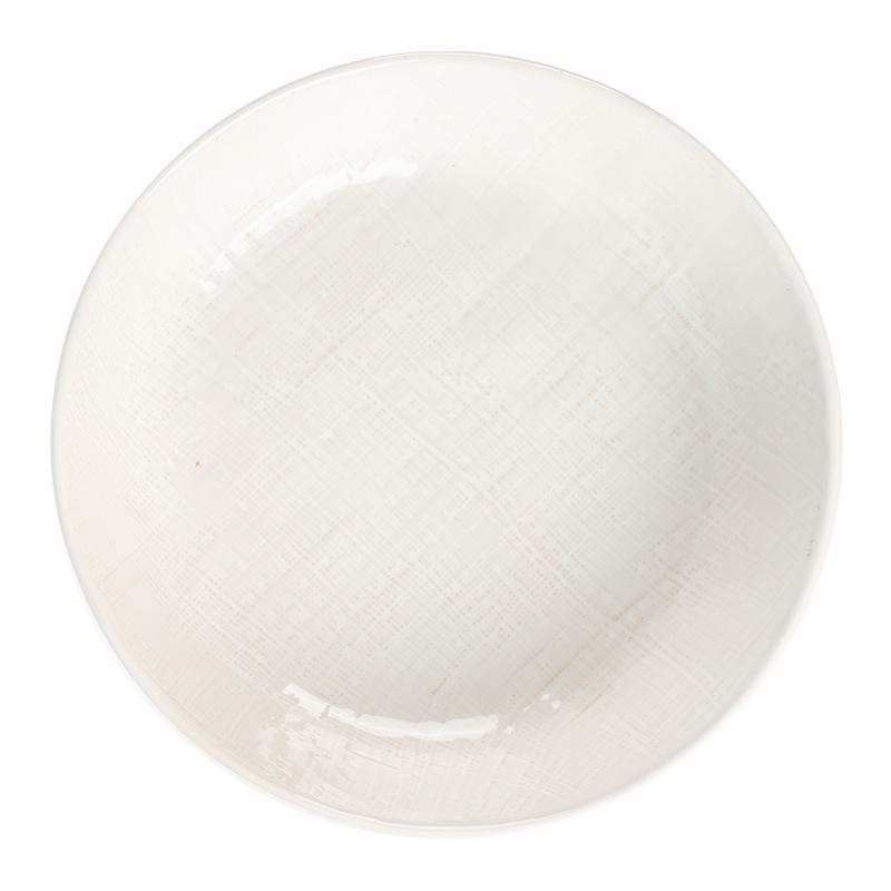 Simple Cloth Pattern Solid Color Tableware Household Ceramic Dishes Bowl Noodle Bowl Restaurant Large Bowl Deep Bowl Round Large Soup Bowl