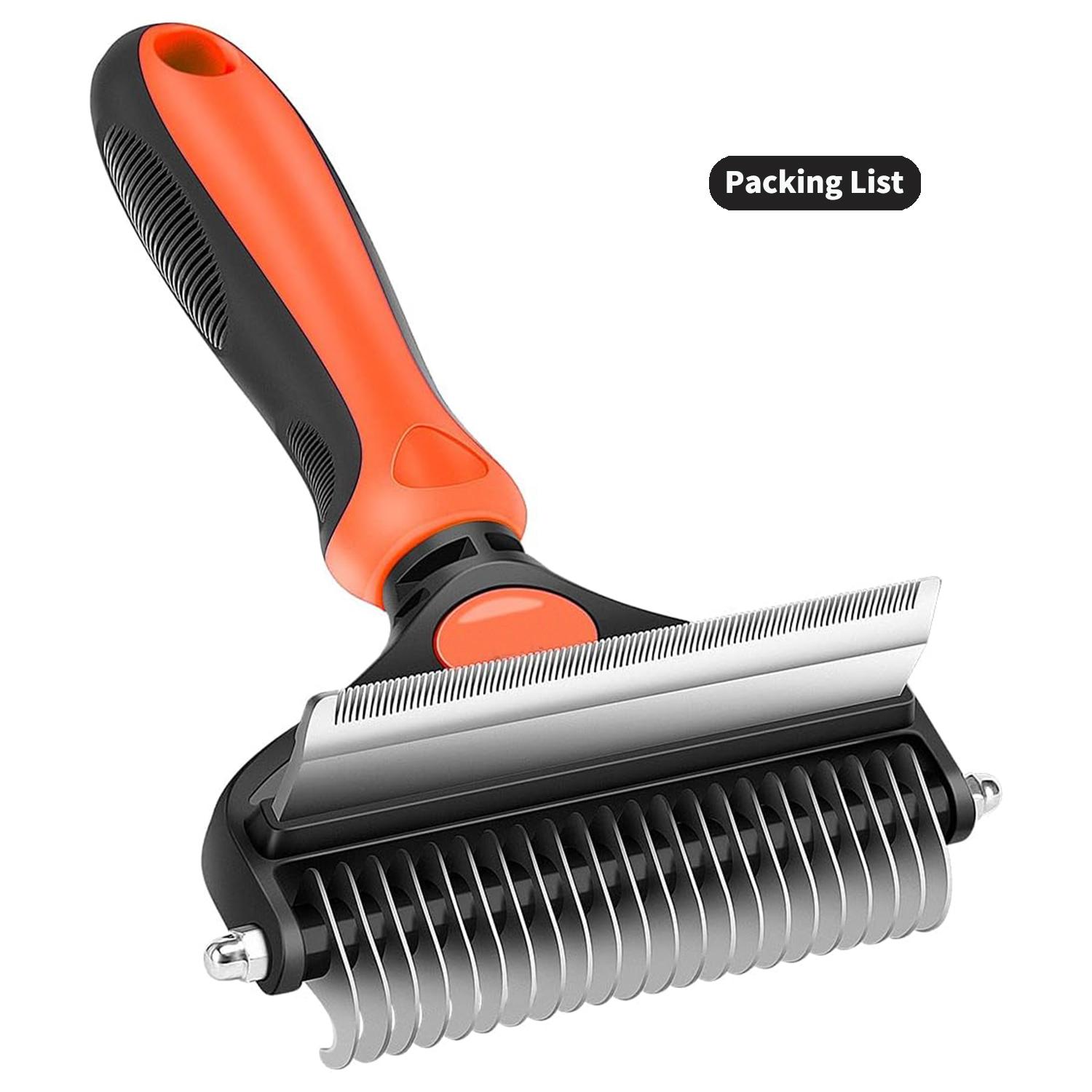 

Щетка для ухода за домашними животными, инструмент 2 в 1 для удаления линьки, грабли для подшерстка, расческа для удаления спутывания ковриков, уменьшает линьку у больших собак Type B оранжевый