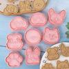 8Pcs Dogs Head Cookie Cutters Cartoon Pressable Biscuits Mold Party Supplies