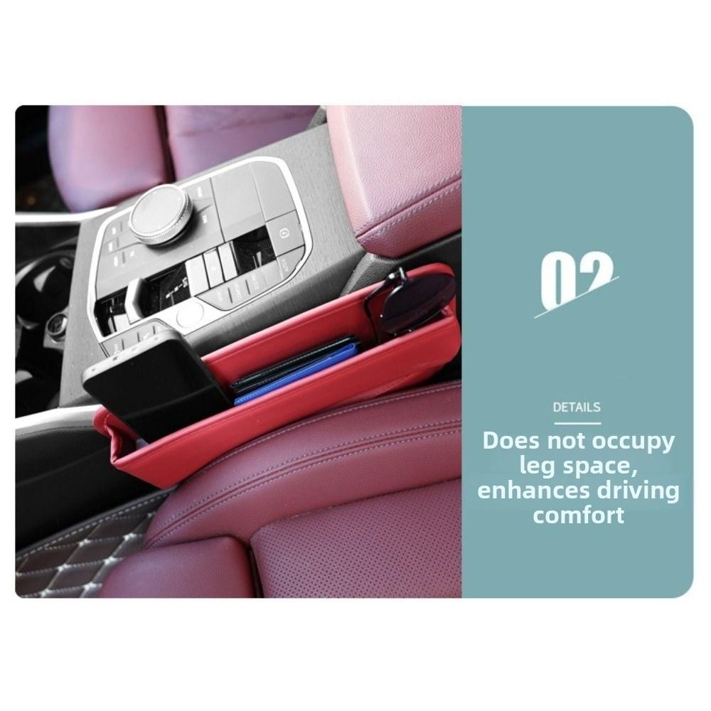 Universal Car Leather Storage Box Car Seat Slit Gap Pocket  Wallet Phone Key Card Storage
