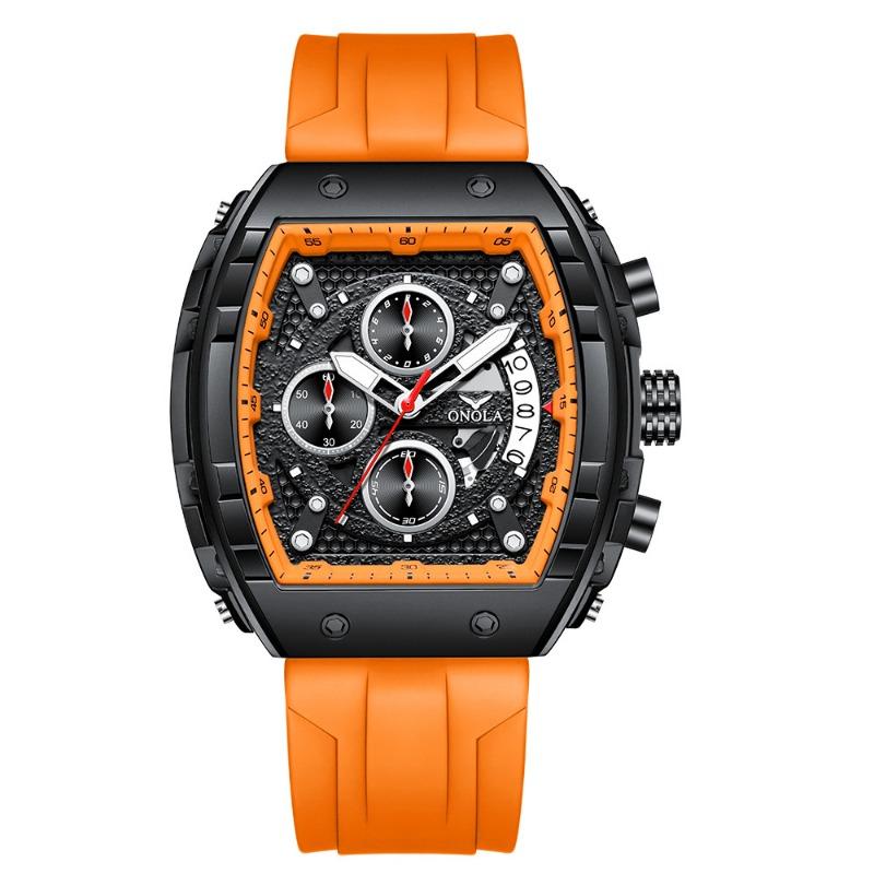 New Top Brand Fashion Watch Men's Multifunctional Silicone Band Waterproof Quartz Luminous Wrist Watch