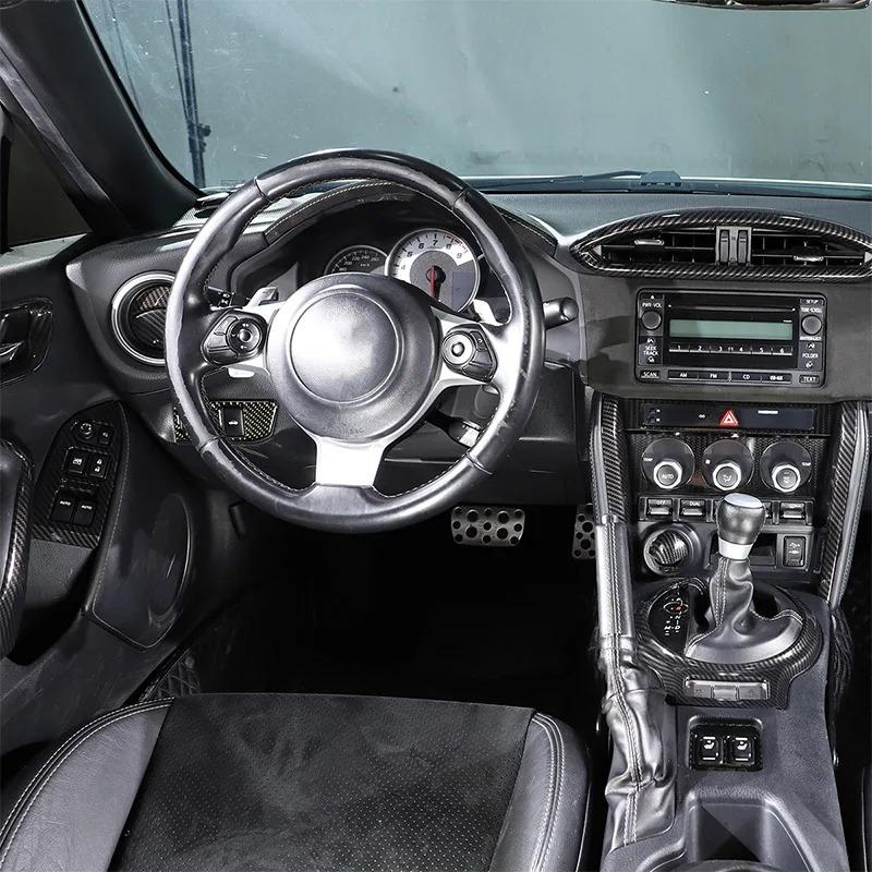 För Toyota 86/Subaru BRZ 2012-2020 ABS Kolfiber Interiörsats Instrumentbräda Mittkonsol Växelspakspanel Skydd Dekaler