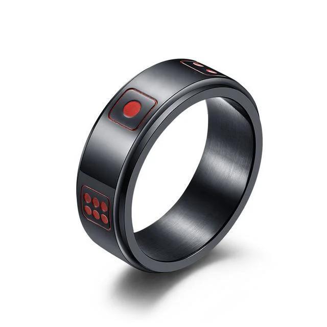 Trendy Punk Anxiety Ring for Women And Men with Moon Design Stainless Steel Anti-Stress Fidget Ring Fashionable Rotating