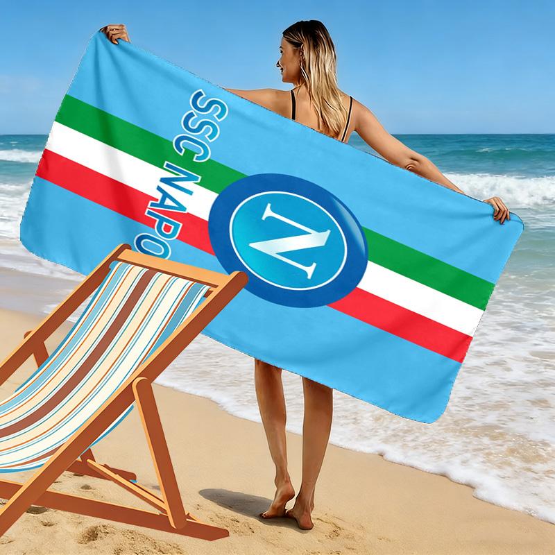 Asciugamano da Spiaggia Stampa Napoli FC, Asciugamano Grande Morbido Asciugatura Rapida per Spiaggia Campeggio Nuoto