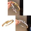 Classic Copper Zirconia Bangle With Gold Plating For Ladies Fashion Accessory