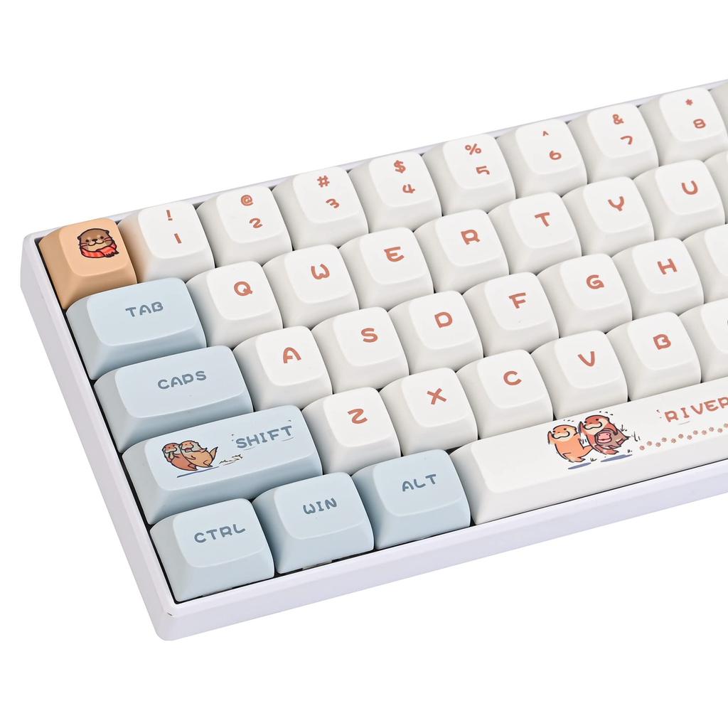 127 Key PBT Dye Sublimation Printing Keycap Set XDA Profile Custom Keycaps Cute Design US Layout Cherry Gateron MX Switches Compatible with Mechanical