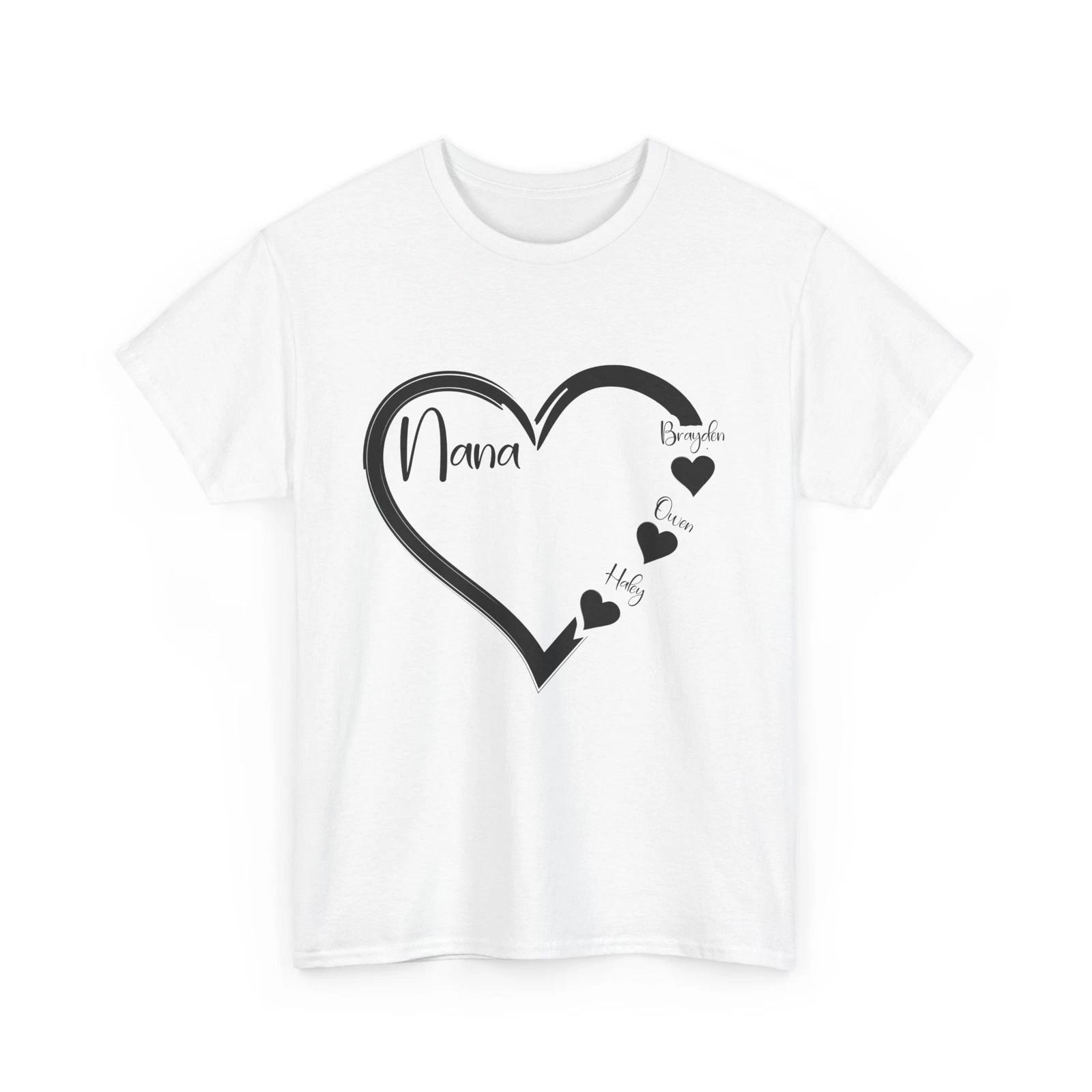 Grandma Shirt, Nana With Heart Shirt, Grandmother Mother s Day Cute Shirt L