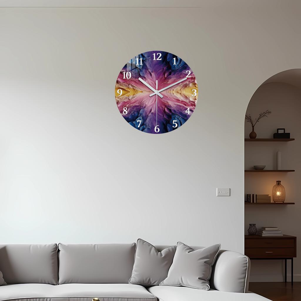 Top-Grade Abstract Premium-Quality Art Top-Grade Purple Top-Grade Wooden First-Class Wall First-Class Clock 10-24Inch First-Class Silent