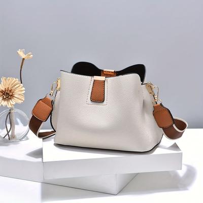 Elegantní dámská crossbody kabelka, PU kůže Trendy ležérní kabelka/peněženka přes rameno, všestranná módní kabelka