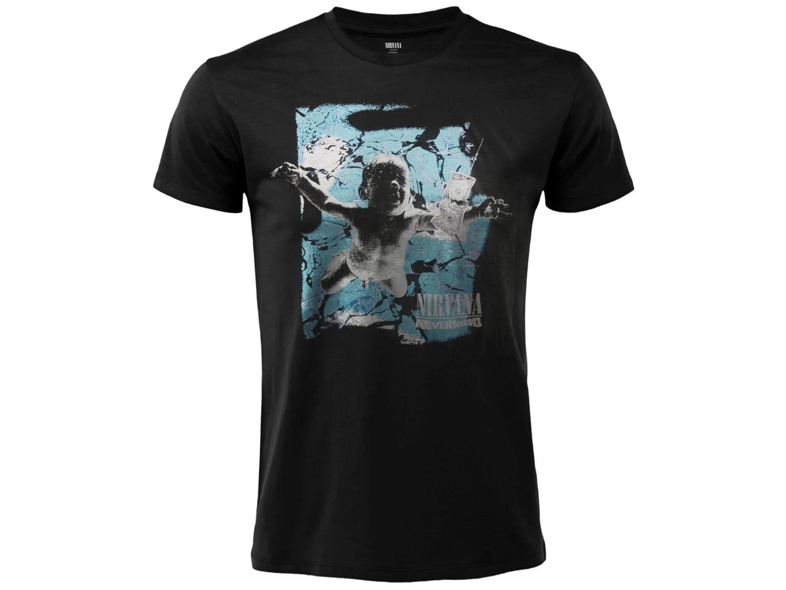 Official Nirvana T-Shirt Jersey Original Black Adult Nevermind Rock- 2XL