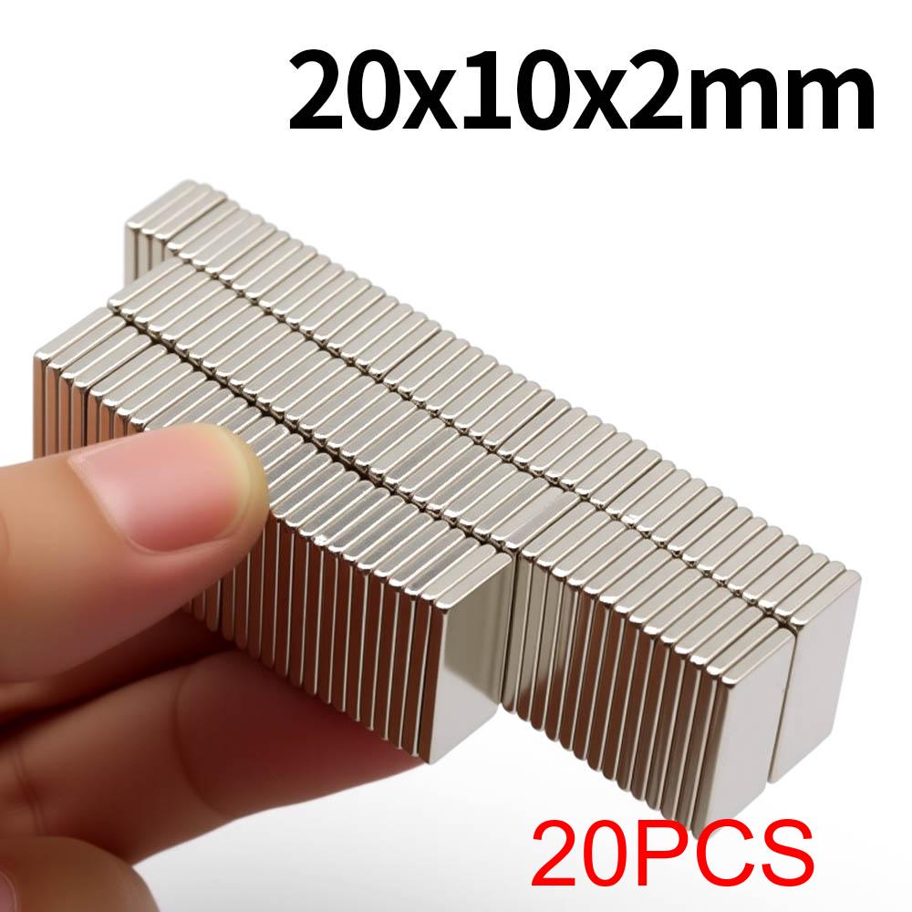 20x10x2mm Super Strong Neodymium Magnet N35 NdfeB Permanent Magnetic Imanes Block Powerful Magnets Refrigerator Magnet