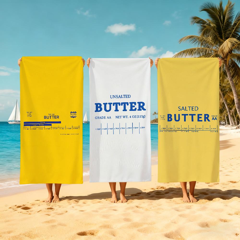 Salted Butter Label Funny Towel Beach Quick Dry Soft Pool Towels Gift for Travel Gym Shower Camping sports
