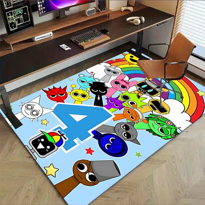 1PC rainbow robot Carpet Ultra Soft, Thick & Absorbent, Non Slip Machine Washable Mat for Entryway