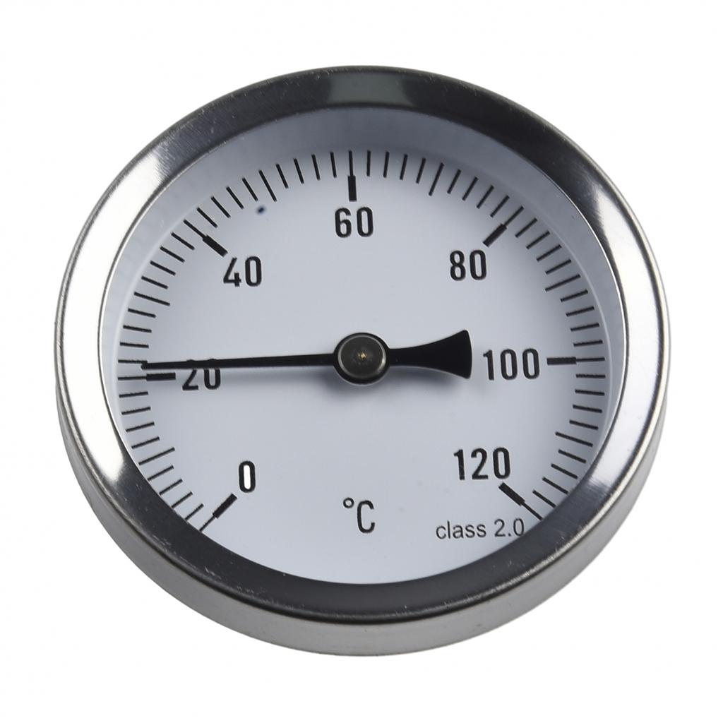 Water Pipe Thermometer Heating 63mm-Dial Temp New 0-120°C Metal Thermometer Hot