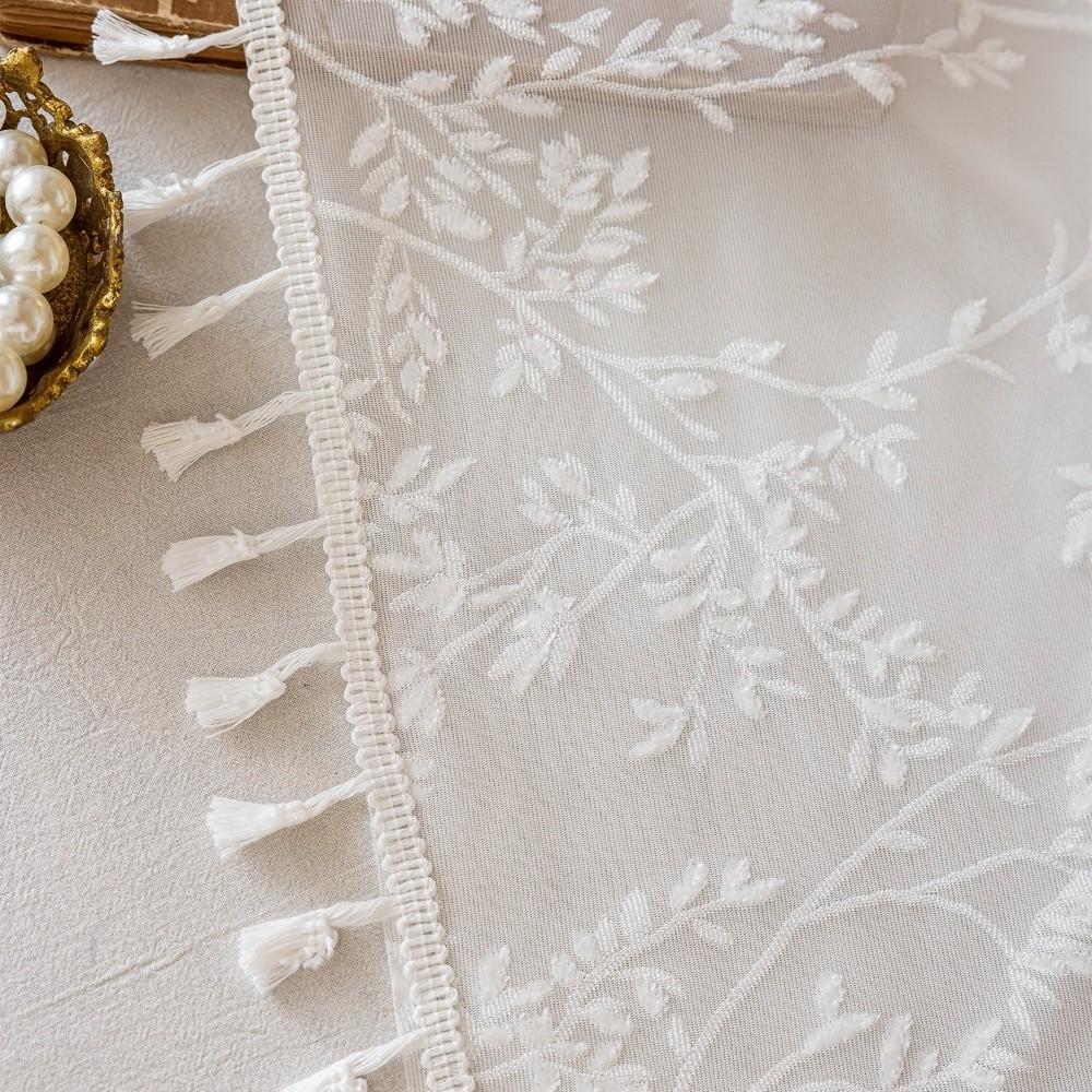 Pastoral Style Tulle Kitchen Curtain Sheer Voile Window Drapes Room Partition Curtain Living Room