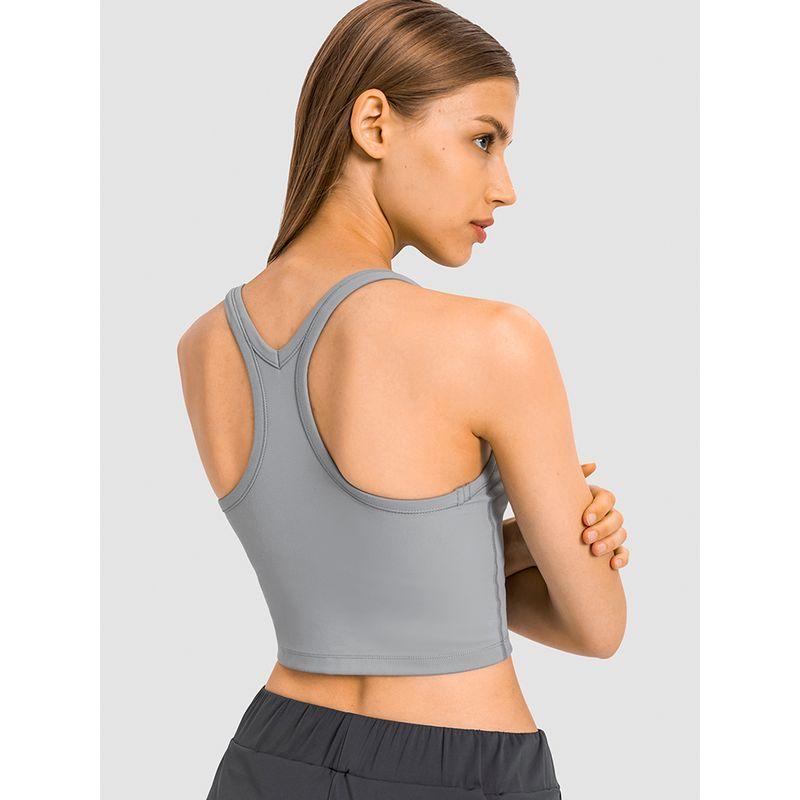 Original I-Shaped Yoga Vest Female with Chest Pad Beauty Back Exercise Underwear Female Bubble Wrap Running Fitness Bra Can Be Outwear