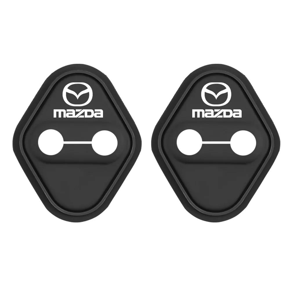 2025 Hot 2/4pcs Silicone Car Door Lock Cover Auto Door Lock Emblem Decal Cover Protection Accessorie For mazda Axela Atenza MS S