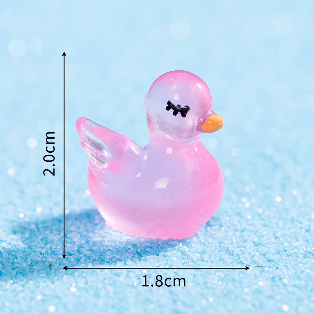 Micro-peisaj Desen animat drăguț Lebădă care strălucește în întuneric Decor pentru animale Accesorii decorative DIY Mini decor pentru birou