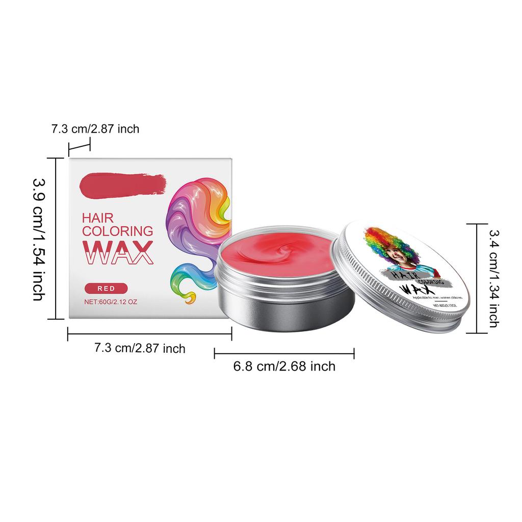 Cire colorante temporaire pour enfants, avec plusieurs options de couleurs et un pouvoir coiffant puissant, coloration capillaire saine, cire colorante pour cheveux, cire colorante pour cheveux 60 g
