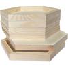 Hexagon Wood Canvas for Crafts, Framed Wooden Panel Boards for Painting (8x9 in,6 Pack)