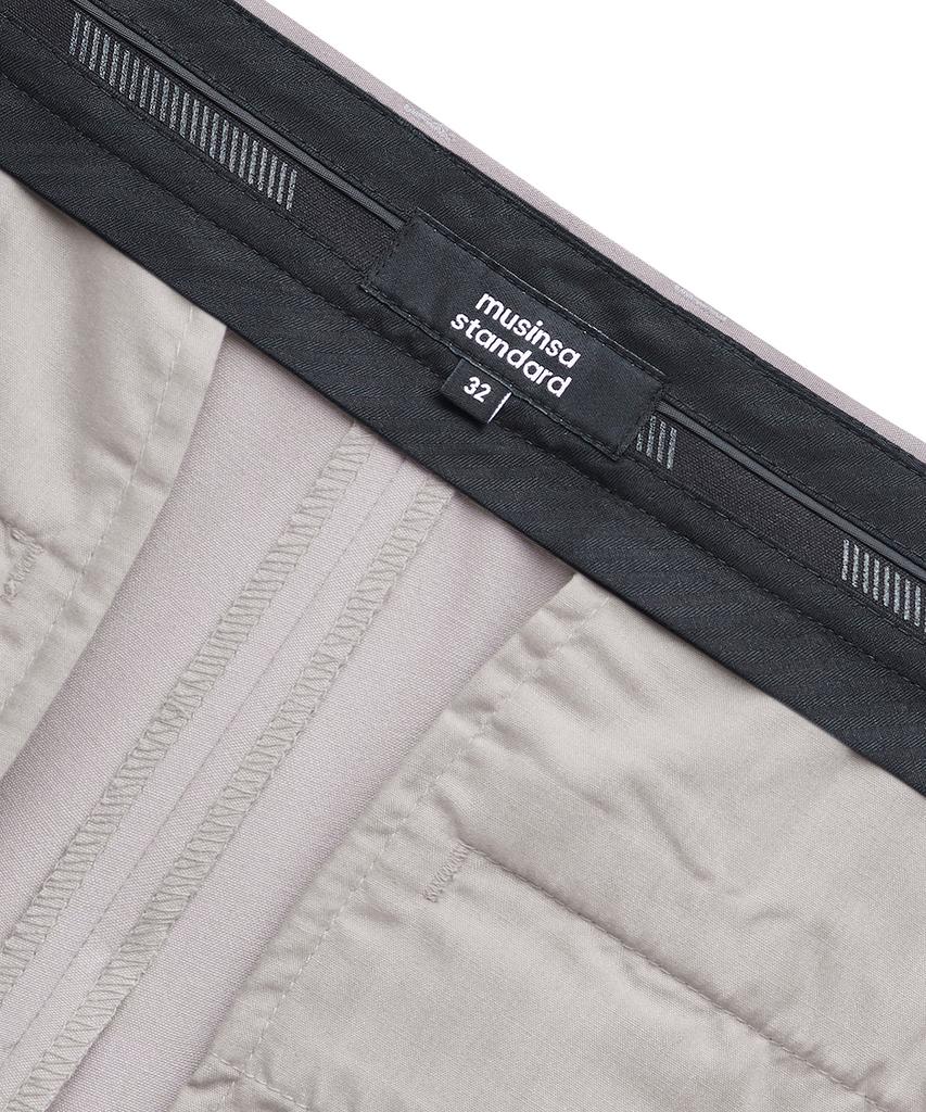 Musinsa Standard Lightweight Wide Hidden Elastic Waist Slacks [Light Beige]