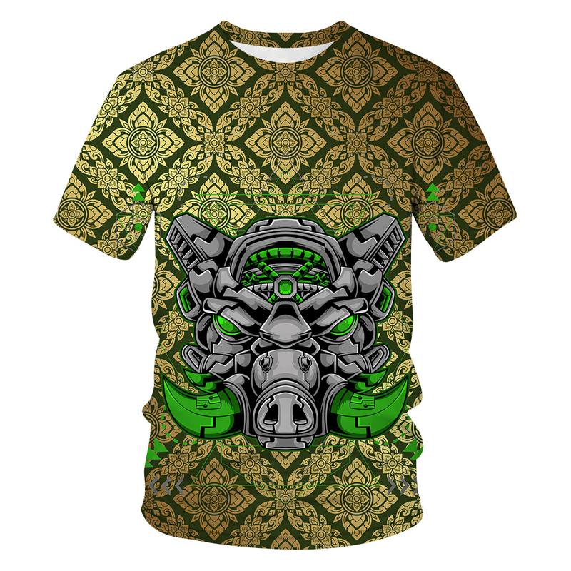 2021 Hot Top Street Fashion Men’s Abstract Pattern T-shirt Summer 3D T-Shirt Men's Large Size Casual Short Loose Pullover TShirt