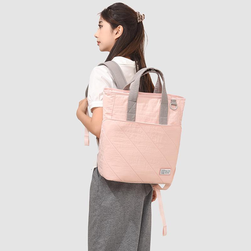 Schoolbag New Fashion Multifunctional Double Shoulder Mommy Bag Large Capacity Maternal and Infant Bag Light Going Backpacking Travel Bag Mom Bag