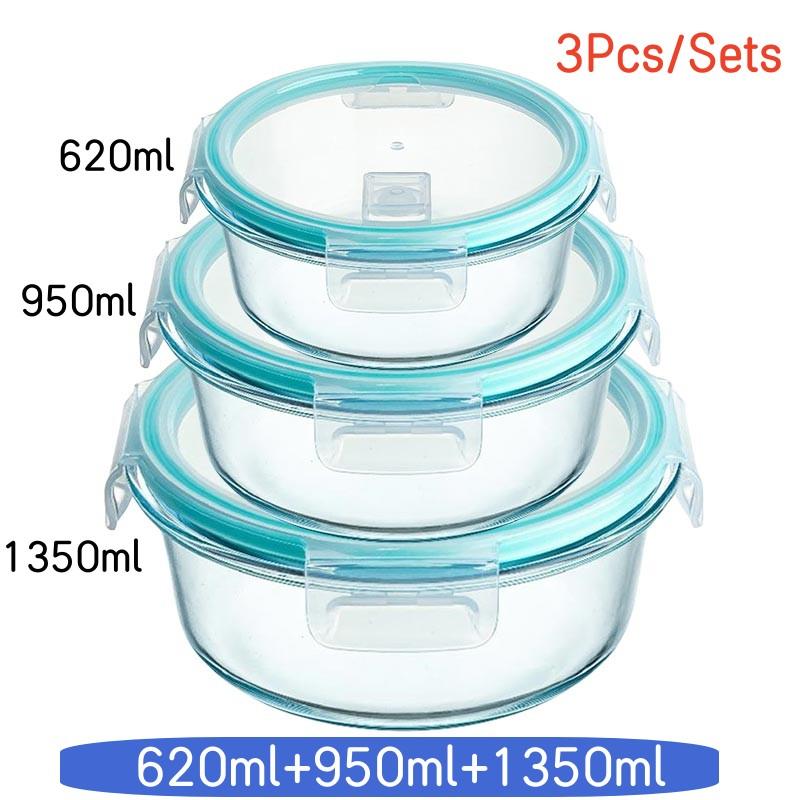 

Наборы ланч-боксов из высокоборосиликатного стекла для микроволновой печи, герметичный контейнер для пикника, коробка для хранения свежих продуктов для офисных работников, ланч-бокс