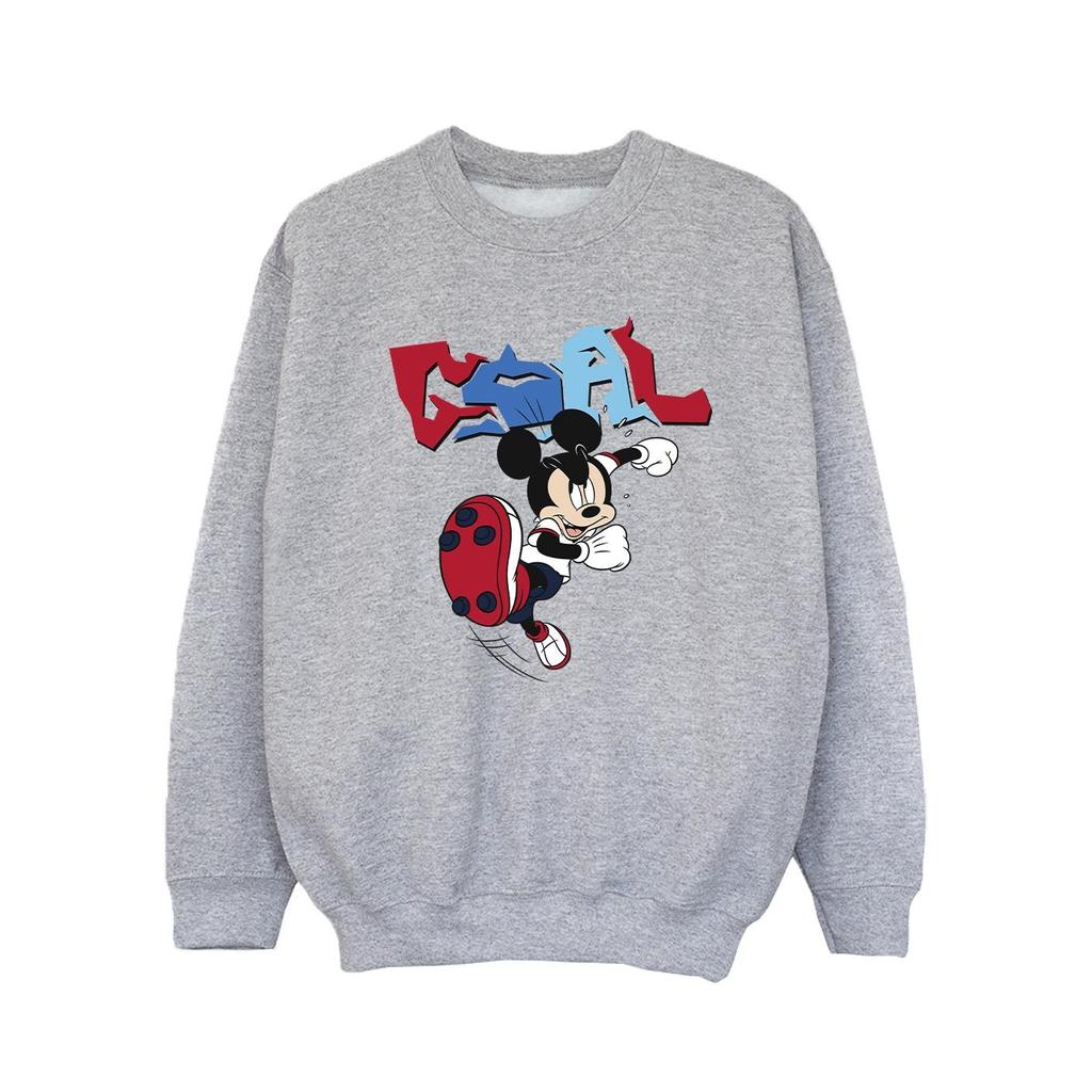 Disney Girls Mickey Mouse Goal Striker Pose Sweatshirt