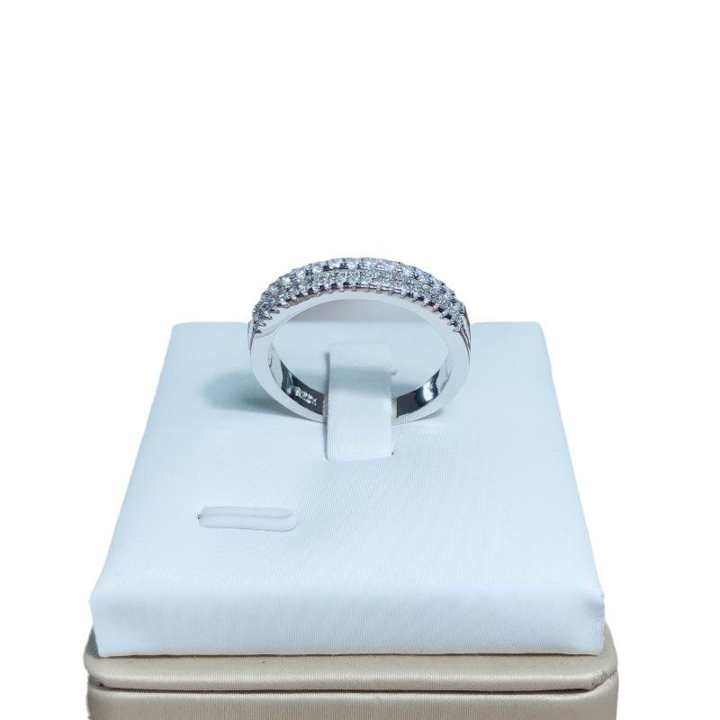 

Медные украшения женские кольца европейские и американские парные кольца персонализированное циркониевое трехрядное бриллиантовое кольцо для женщин No. 10