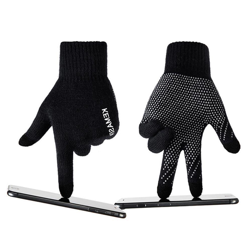 Verdickte Touchscreen-Fäustlinge Warme Rutschfeste Handschuhe Winterstrickhandschuhe Herren Damen