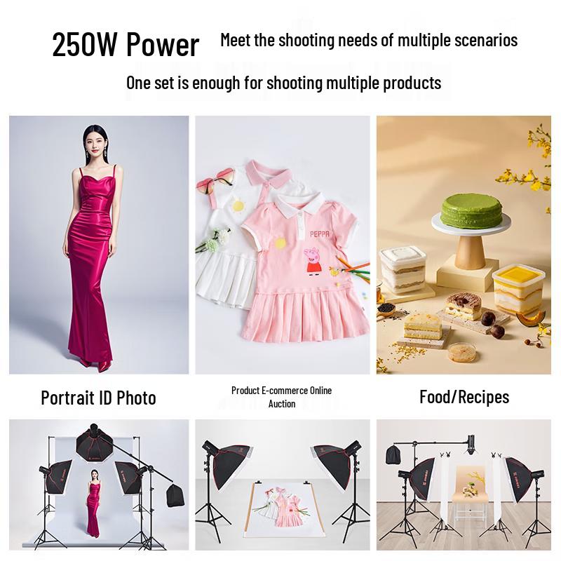 JINBEI DE250W Lampa błyskowa studyjna fotograficzna z lampą modelującą LED