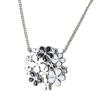 Altesse [P2233] - 'Calypso' White Black Silver Steel Necklace (flower)