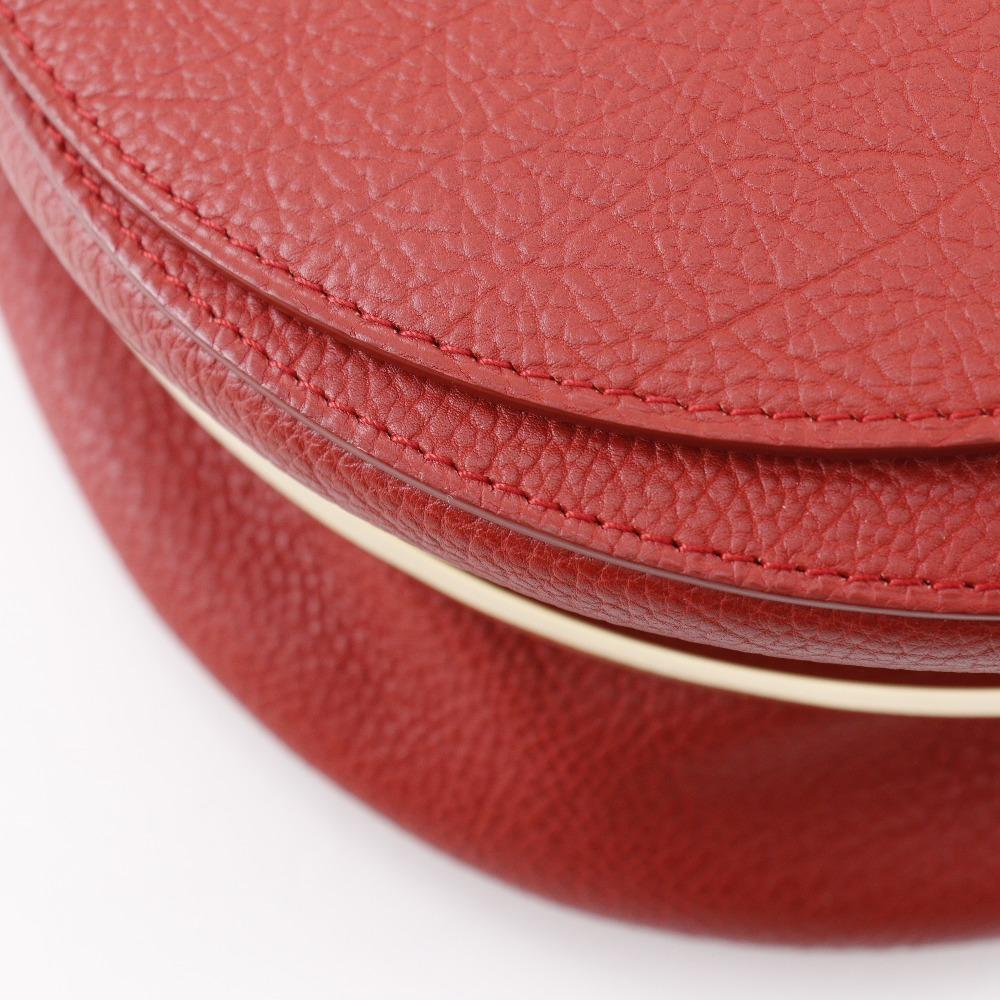 DELVAUX Mutan Shoulder Bag Outlet Red Calfskin Women Used