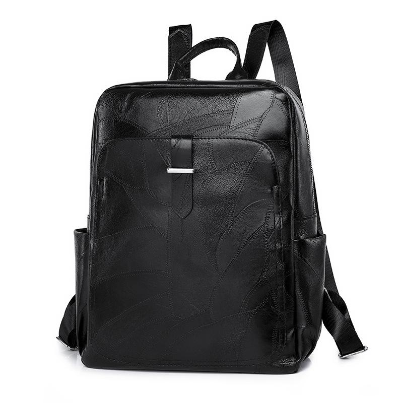 Rucsac de mare capacitate din piele moale Rucsac de culoare solidă pentru femei Geantă de călătorie pentru computer