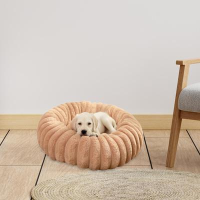 Calming Dog Bed Cat Warm Cuddler Pet Kitten Cushion Soft Donut Round Plush for Puppy
