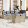 Garden Sofa Set 8 Pcs Beige Poly Rattan