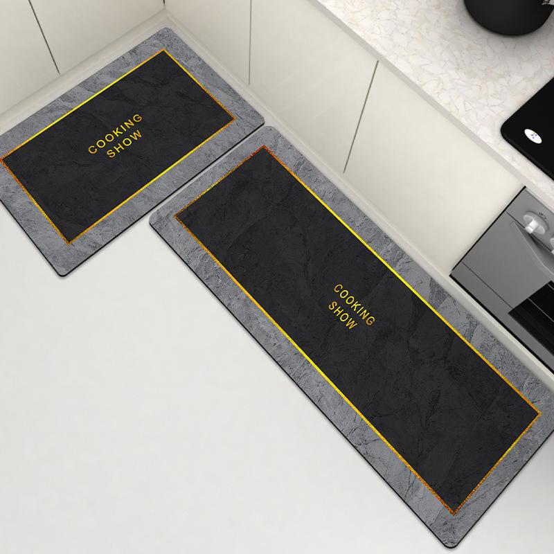 Light Luxury Diatom Mud Mat Nordic Wind Household Long Strip Absorbent Oil Absorption Non-slip Foot Mat Dirty Kitchen Mat