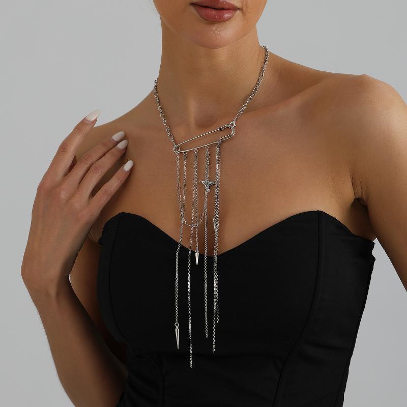 Multi Layer Pearl Tassel Brooch Necklace Multiple Functions Luxury Delicate Pin Pendant Necklace Jewelry Accessories