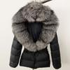 OFTBUY Winter Jacket Women's Real Raccoon Fox Fur White Duck Down Coat Thick Warm