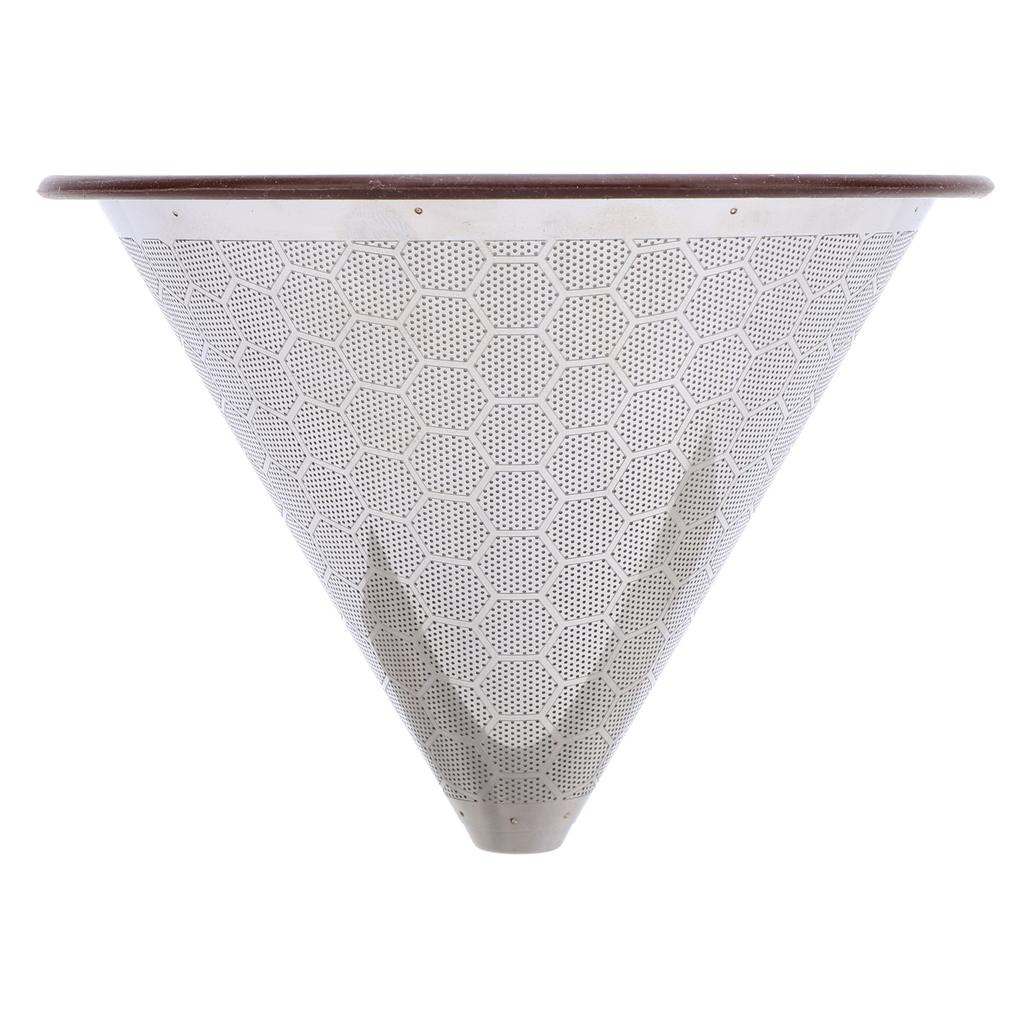 Pour Over Coffee Dripper Stainless Steel Coffee Filter Paperless Reusable Metal Cone Coffee Filter with Rubber Loop for