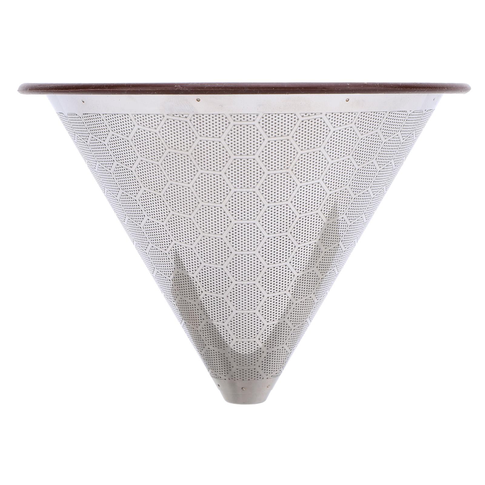 

Пуровер Кофе Дриппер Нержавеющая Сталь Кофейный Фильтр Безбумажный Многоразовый Металлический Конус Кофейный Фильтр с Резиновой Петлей для L