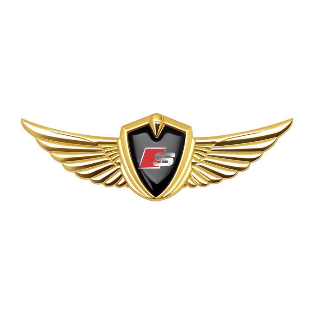 1PCS Car Styling Badge Decal Metal Wings Body Decoration Sticker For Audi A4 B8 A3 8P A6 C7 8V B9 B7 B6 C6 A5 Q5 C5 A1 Q3 C8 TT