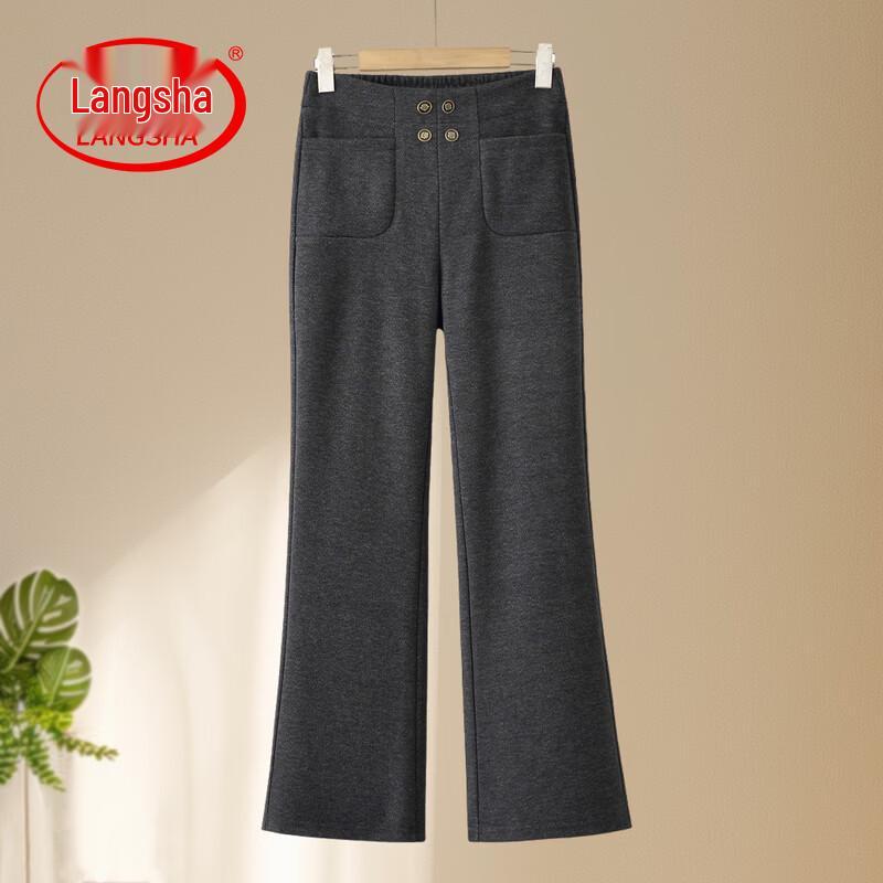 

LangSha Women s Wool-Blend Slight Flare Trousers 2XL