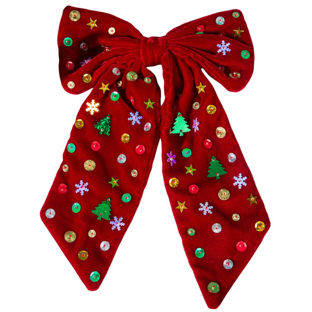 Snowflake Christmas Hair Clip Star Velvet Bow Hairpin Fashion Xmas Barrettes Christmas