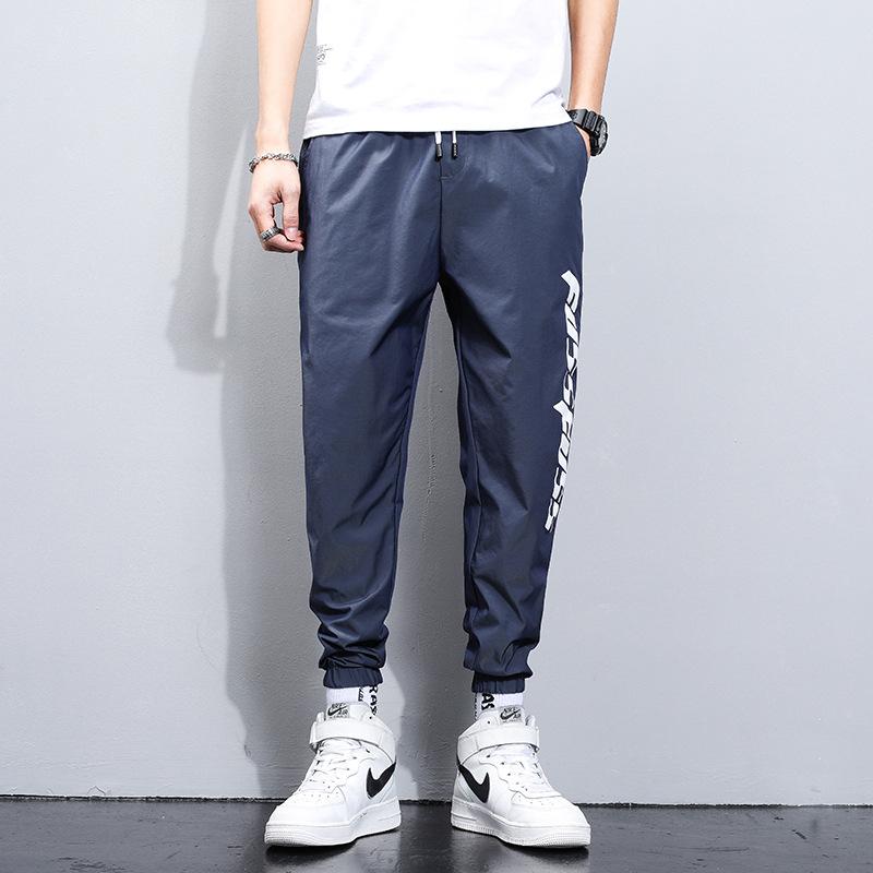 

Повседневные брюки-хамелеоны, мужские с буквенным принтом, летние ультратонкие мужские леггинсы, брюки с завязками, мужские свободные брюки XXXL