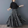 Plus Size High Waist Vintage Stripe Spring Summer Autumn Casual Loose Maxi Long for Woman Skirts Womens Skirt