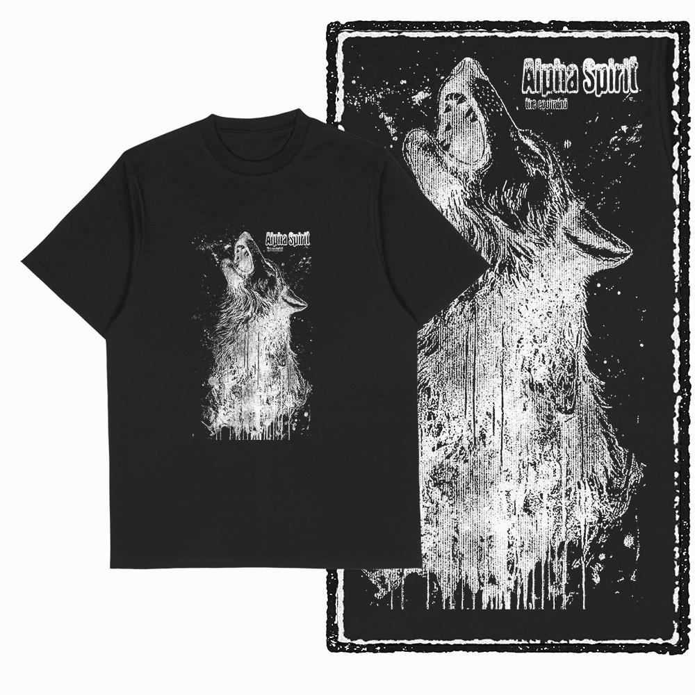 Coolmind MAE 100% Cotton Wolf Printed Exclusive Graphic Men T Shirt Big Size Streetwear Men Tshirt for Men T-shirt Tee Shirts